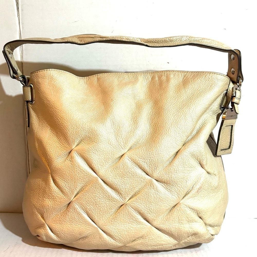 Aimee Kestenberg beige leather shoulder handbag